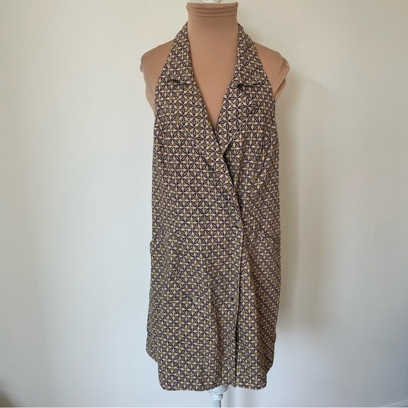 Free People Louie Blazer Halter Ivory Combo Printed Cotton Mini Dress NWT Size L - Picture 2 of 11
